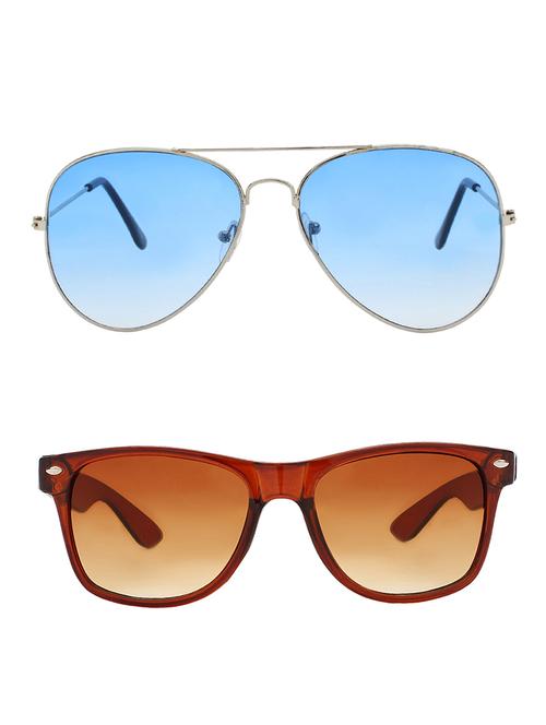 zyaden combo of 2 sunglasses aviator & wayfarer sunglasses-combo 2348 - 15137589 - Very Small Image - 1