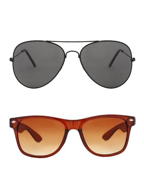 zyaden combo of 2 sunglasses aviator & wayfarer sunglasses-combo 2352 - 15137592 - Very Small Image - 1