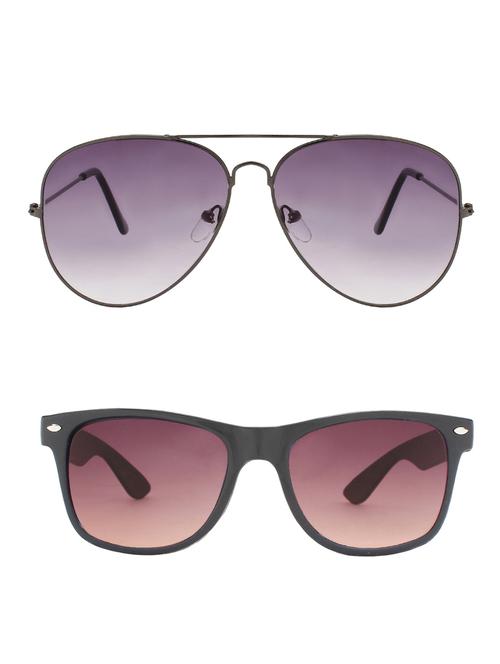 zyaden combo of 2 sunglasses aviator & wayfarer sunglasses-combo 2355 - 15137595 - Very Small Image - 1