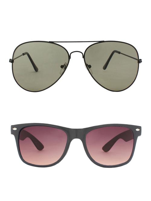 zyaden combo of 2 sunglasses aviator & wayfarer sunglasses-combo 2356 - 15137596 - Very Small Image - 1