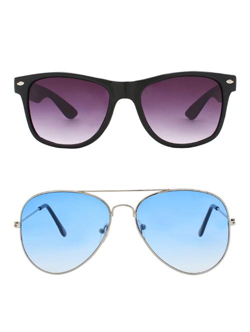 zyaden combo of 2 sunglasses wayfarer & aviator sunglasses-combo 2360 - 15137599 - Very Small Image - 1