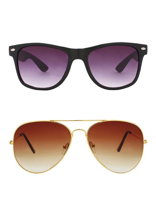 zyaden combo of 2 sunglasses wayfarer & aviator sunglasses-combo 2363 - 15137602 - Very Small Image - 1