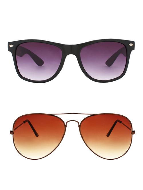 zyaden combo of 2 sunglasses wayfarer & aviator sunglasses-combo 2365 - 15137604 - Very Small Image - 1