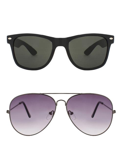 zyaden combo of 2 sunglasses wayfarer & aviator sunglasses-combo 2367 - 15137606 - Very Small Image - 1