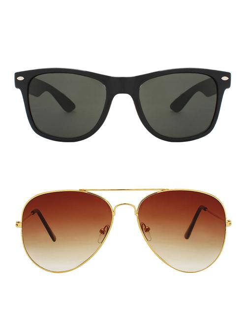 zyaden combo of 2 sunglasses wayfarer & aviator sunglasses-combo 2369 - 15137608 - Very Small Image - 1