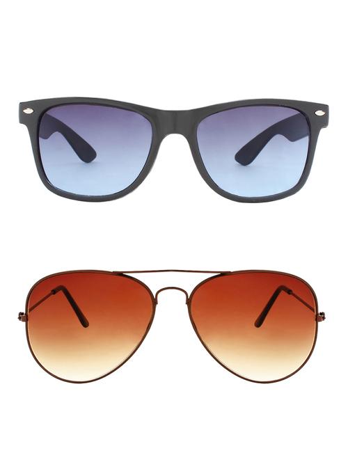 zyaden combo of 2 sunglasses wayfarer & aviator sunglasses-combo 2377 - 15137616 - Very Small Image - 1