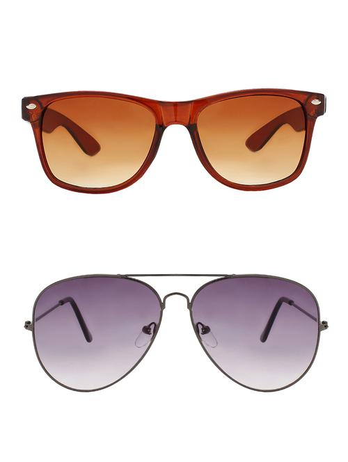 zyaden combo of 2 sunglasses wayfarer & aviator sunglasses-combo 2379 - 15137618 - Very Small Image - 1