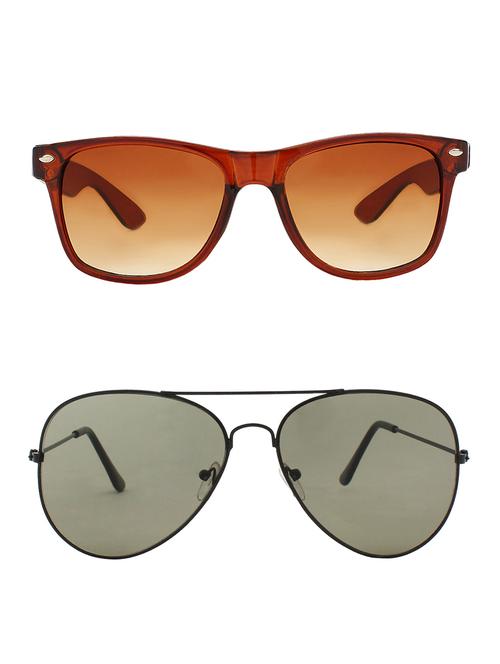 zyaden combo of 2 sunglasses wayfarer & aviator sunglasses-combo 2380 - 15137619 - Very Small Image - 1