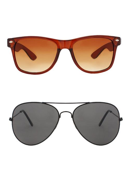 zyaden combo of 2 sunglasses wayfarer & aviator sunglasses-combo 2382 - 15137621 - Very Small Image - 1