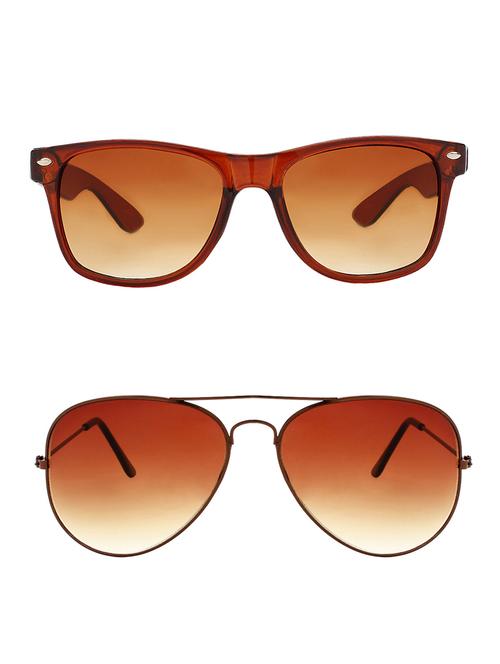 zyaden combo of 2 sunglasses wayfarer & aviator sunglasses-combo 2383 - 15137622 - Very Small Image - 1