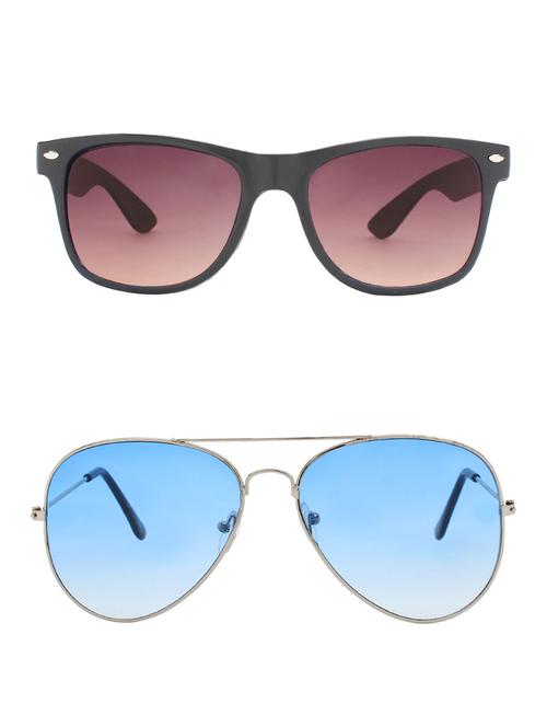 zyaden combo of 2 sunglasses wayfarer & aviator sunglasses-combo 2384 - 15137623 - Very Small Image - 1