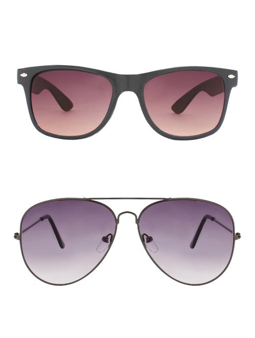 zyaden combo of 2 sunglasses wayfarer & aviator sunglasses-combo 2385 - 15137624 - Very Small Image - 1
