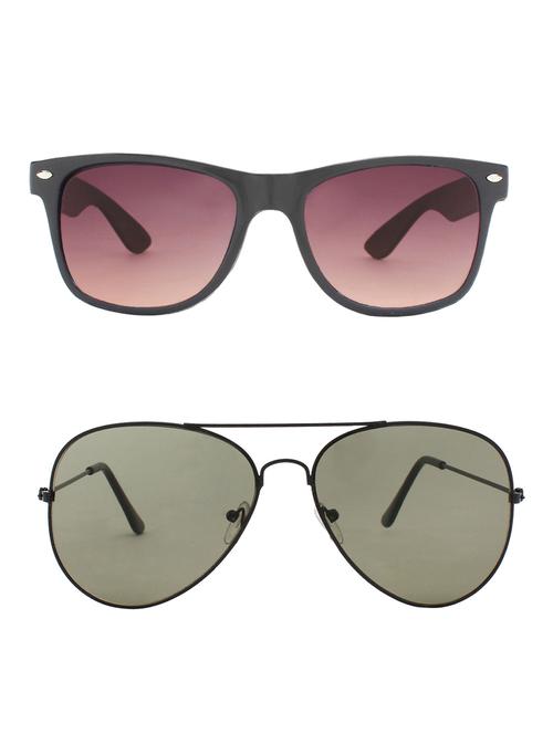 zyaden combo of 2 sunglasses wayfarer & aviator sunglasses-combo 2386 - 15137625 - Very Small Image - 1