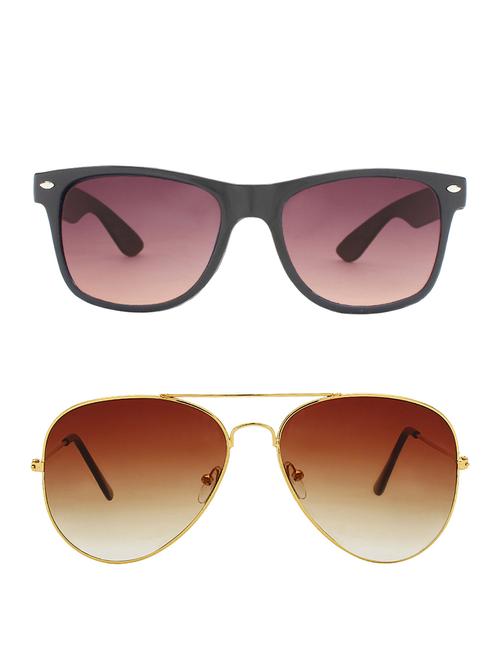 zyaden combo of 2 sunglasses wayfarer & aviator sunglasses-combo 2387 - 15137626 - Very Small Image - 1