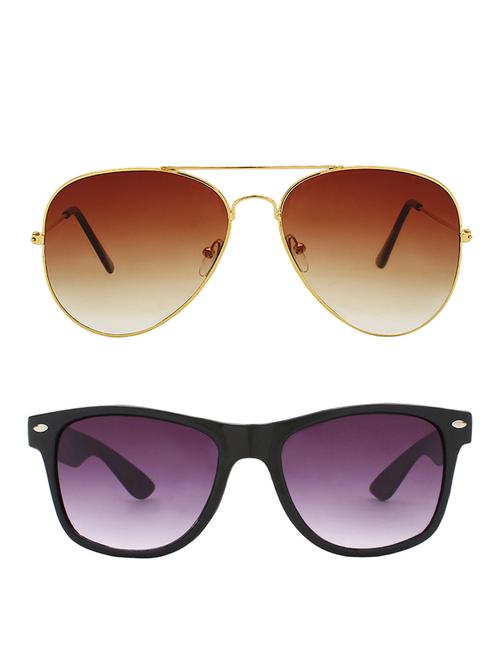 zyaden combo of 2 sunglasses aviator & wayfarer sunglasses-combo 2333 - 15137629 - Very Small Image - 1