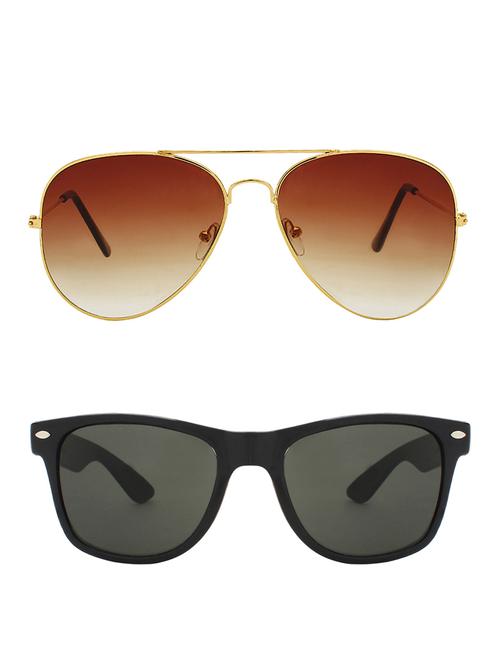 zyaden combo of 2 sunglasses aviator & wayfarer sunglasses-combo 2339 - 15137630 - Very Small Image - 1