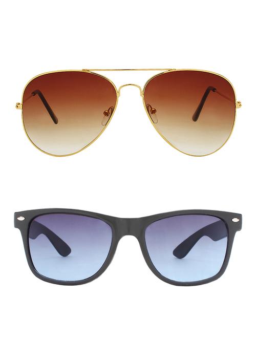 zyaden combo of 2 sunglasses aviator & wayfarer sunglasses-combo 2345 - 15137631 - Very Small Image - 1