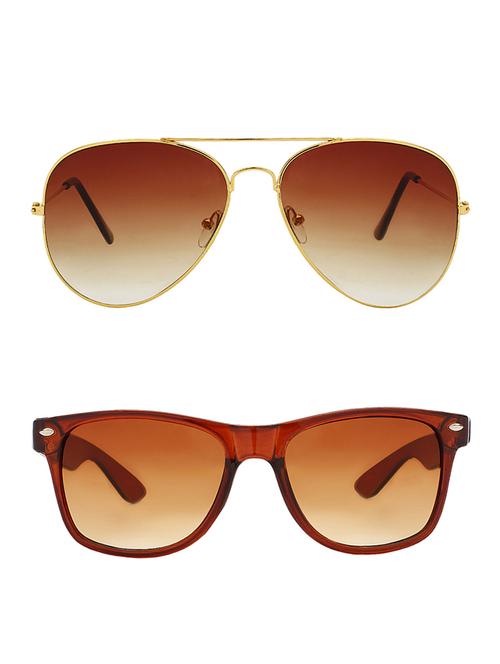 zyaden combo of 2 sunglasses aviator & wayfarer sunglasses-combo 2351 - 15137632 - Very Small Image - 1