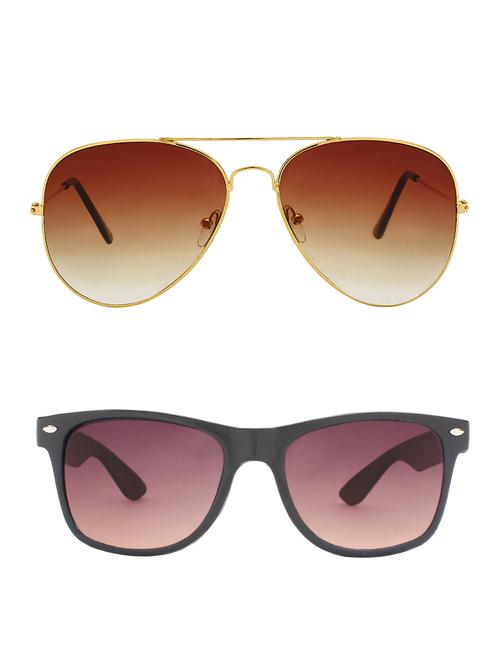 zyaden combo of 2 sunglasses aviator & wayfarer sunglasses-combo 2357 - 15137633 - Very Small Image - 1