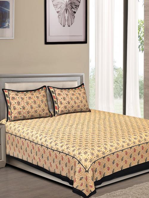 jaipuri traditional double bedsheet with 2 pillow covers - 15138141 - Very Small Image - 1