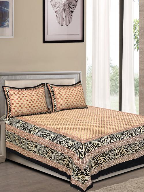 jaipuri traditional double bedsheet with 2 pillow covers - 15138159 - Very Small Image - 1