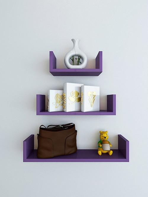 u-shaped set of 3 wall shelf - 15140587 - Very Small Image - 1