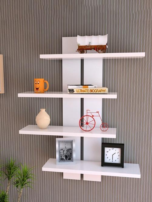 ladder shape 4 tier designer wall rack shelf - 15140610 - Very Small Image - 1