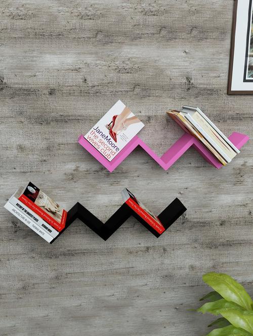 w shaped floating wall shelf zigzag set of 2 - 15140619 - Very Small Image - 1