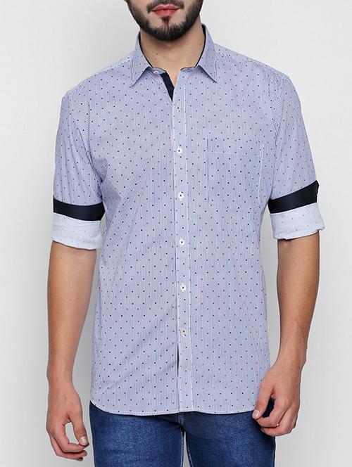 blue cotton casual shirt - 15140740 - Very Small Image - 1