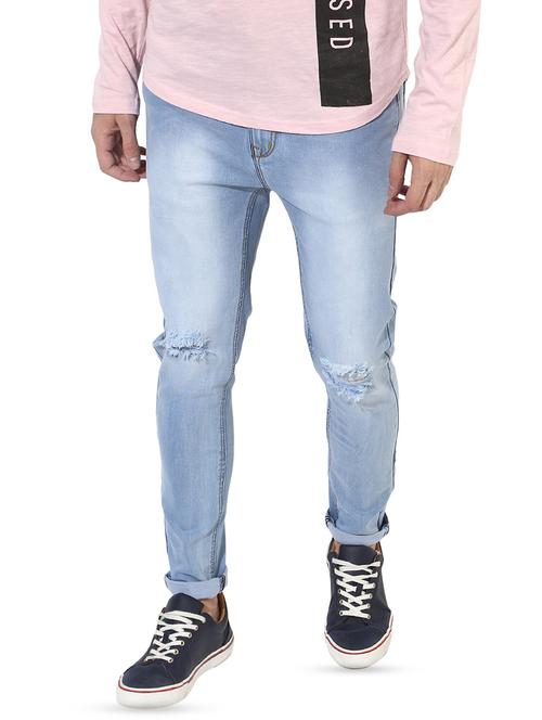 light blue cotton ripped jeans - 15140853 - Very Small Image - 1