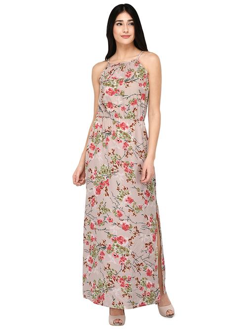 beige floral maxi dress - 15141485 - Very Small Image - 1