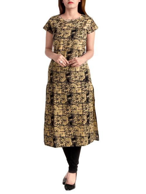 beige cotton straight kurta - 15141924 - Very Small Image - 1