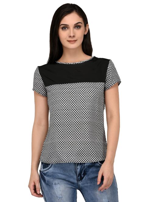 black printed crepe top - 15142003 - Very Small Image - 1