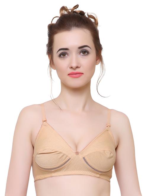 solid beige cotton bra - 15142050 - Very Small Image - 1