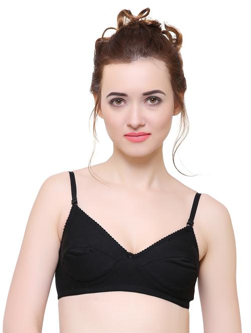 solid black cotton bra - 15142051 - Very Small Image - 1