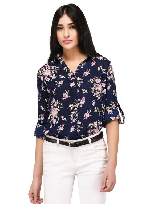 floral roll up sleeved shirt - 15142430 - Very Small Image - 1