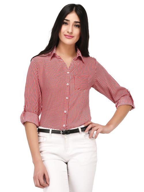red striped rayon shirt - 15142433 - Very Small Image - 1