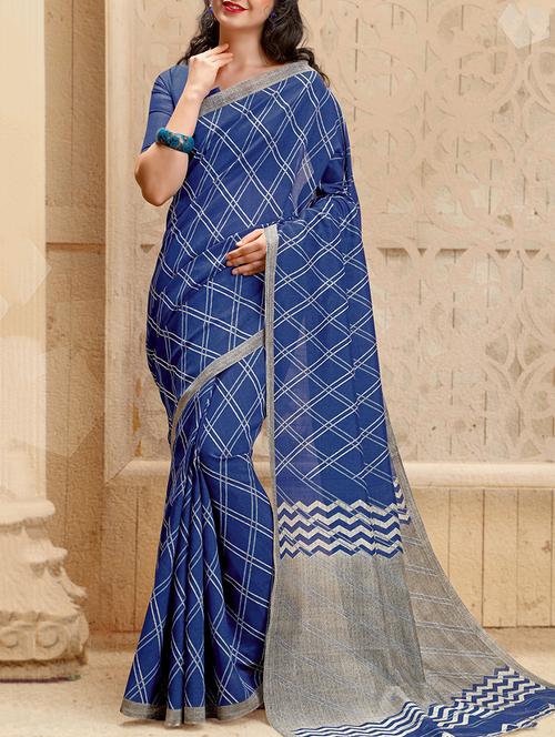 blue art silk bhagalpuri saree with blouse - 15142491 - Very Small Image - 1