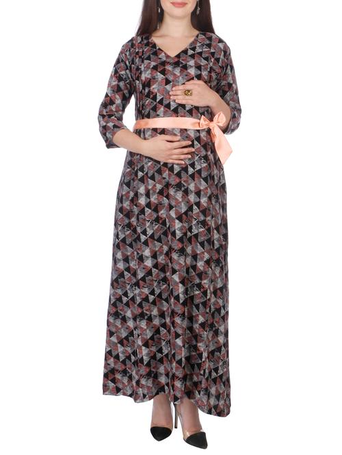 black rayon maternity wear dress - 15142635 - Very Small Image - 1