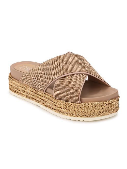rose gold diamond platform slip-on wedges - 15144774 - Very Small Image - 1