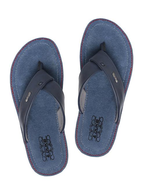 navy leatherette toe separator slipper - 15145625 - Very Small Image - 1