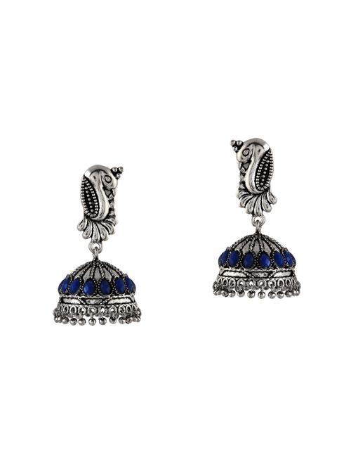silver metal jhumka earring - 15145768 - Very Small Image - 1