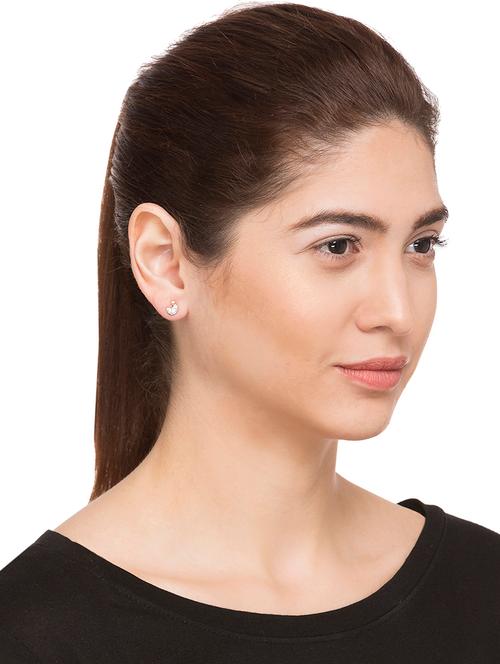 white metal studs earring - 15145971 - Very Small Image - 1