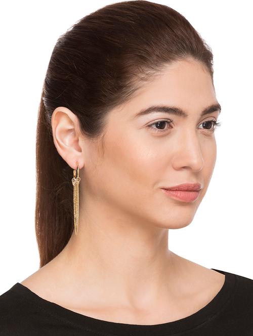 gold metal drop earring - 15146022 - Very Small Image - 1