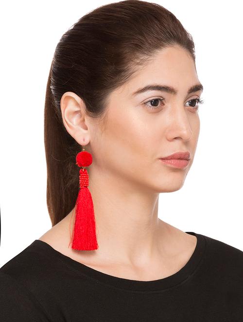 red tassel earrings - 15146026 - Very Small Image - 1