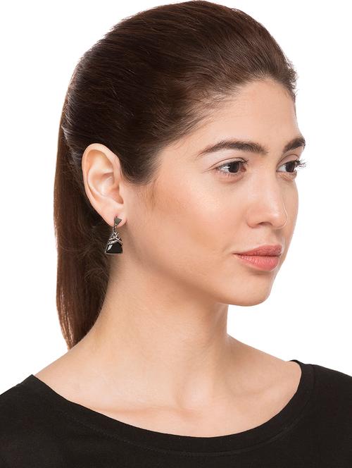 black metal drop earring - 15146029 - Very Small Image - 1