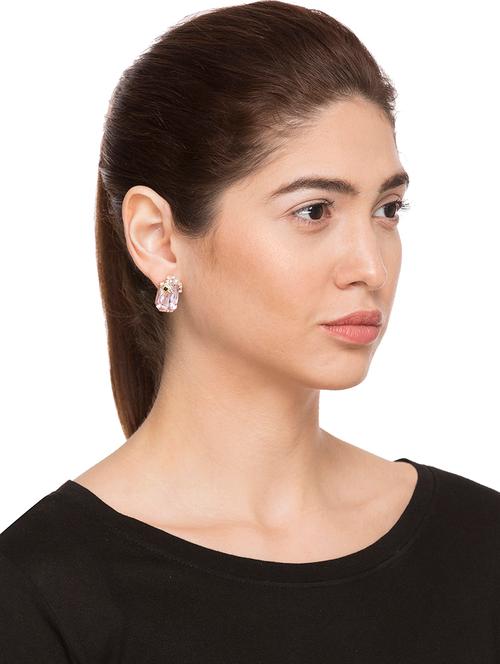 pink studs earring - 15146050 - Very Small Image - 1