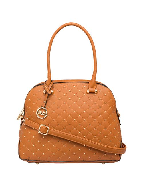 tan leatherette regular handbag - 15146116 - Very Small Image - 1