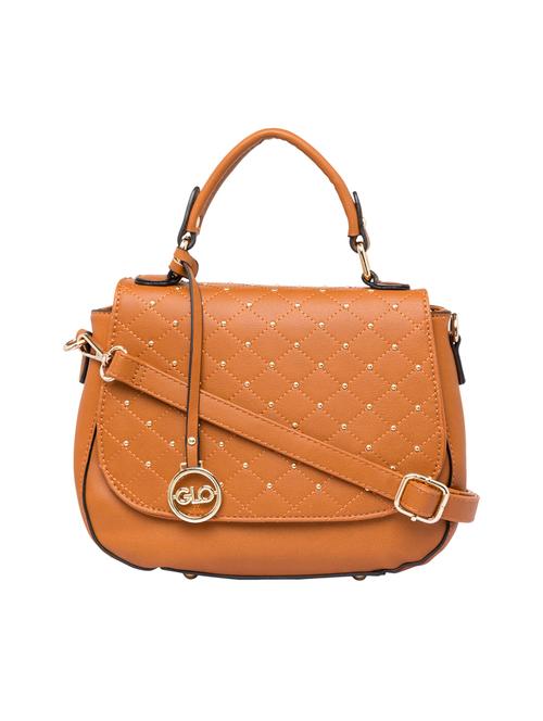 tan leatherette regular handbag - 15146130 - Very Small Image - 1