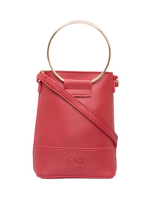 red leatherette regular handbag - 15146145 - Very Small Image - 1